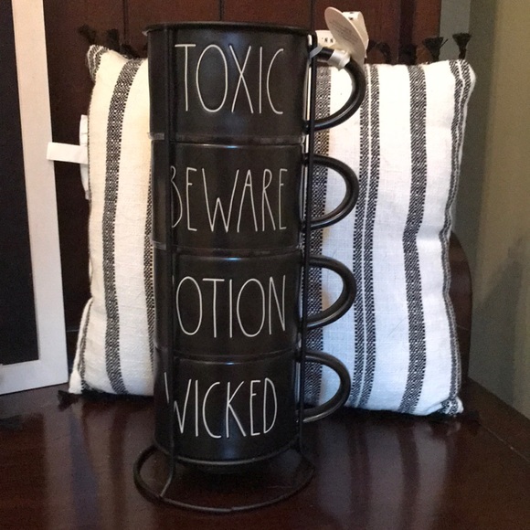 Rae Dunn Mug Set and Holder